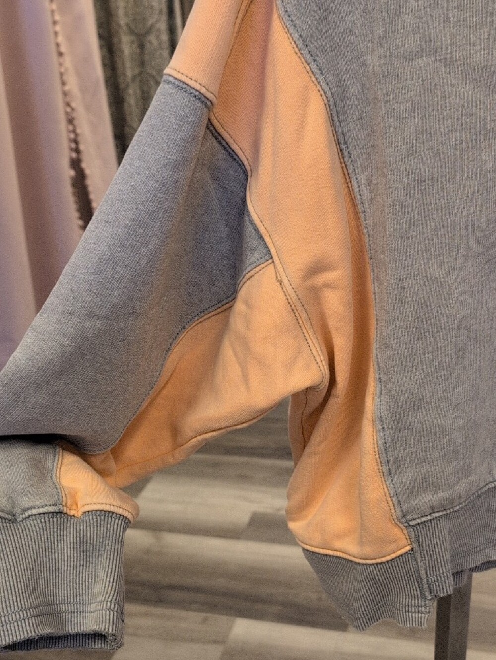 FP Movement by Free People Two-Tone Gray and Peach Pullover Sweatshirt - Picture 3 of 7